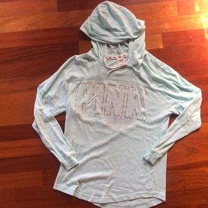 Pink Size large baby blue hoodie